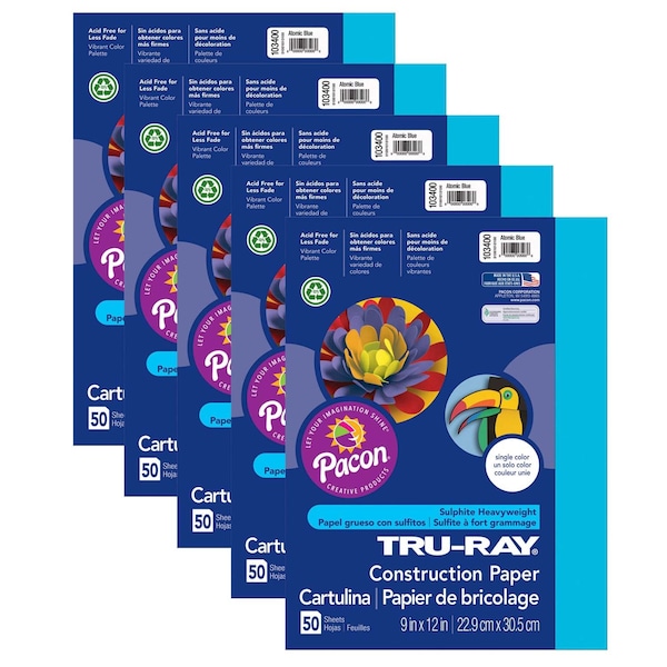 Tru-Ray Construction Paper, Atomic Blue, 9x12in, PK250